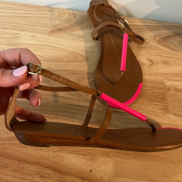 Dolce Vita sandals, hot pink and tan - Picture 3 of 8